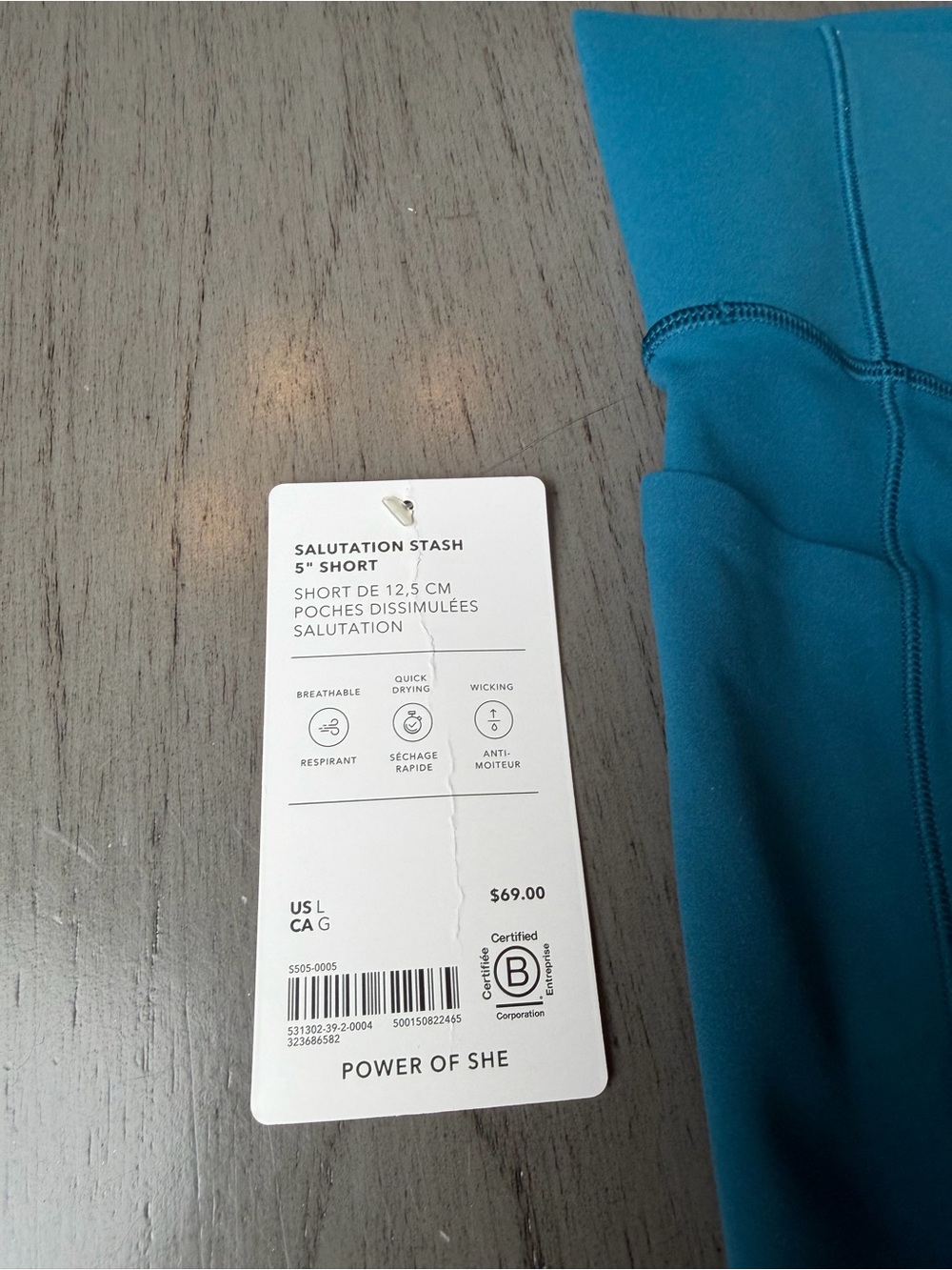 Athleta Teal High-Rise Bike Shorts - Salutation Stash 5” Short - Picture 4 of 8